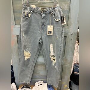 Indigo Rein Light Wash Mom Jeans